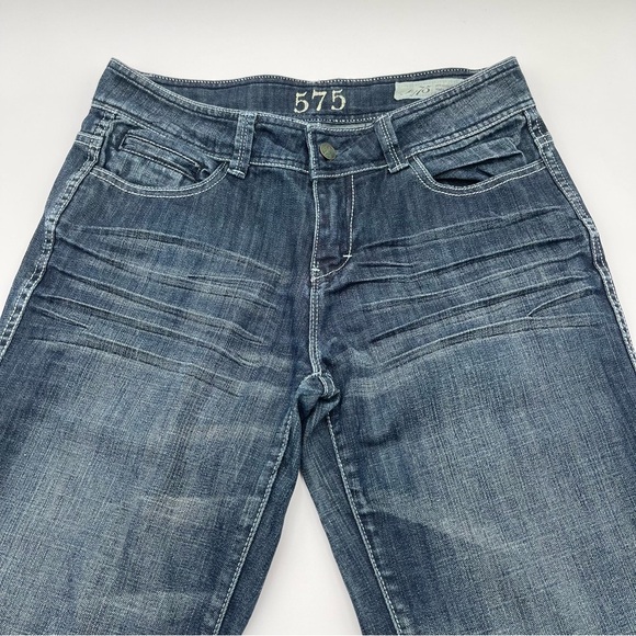 575 Jeans Womens 29 x 32 Wide Leg Flare Bottoms Denim Penny Button Dark Wash - Picture 9 of 14